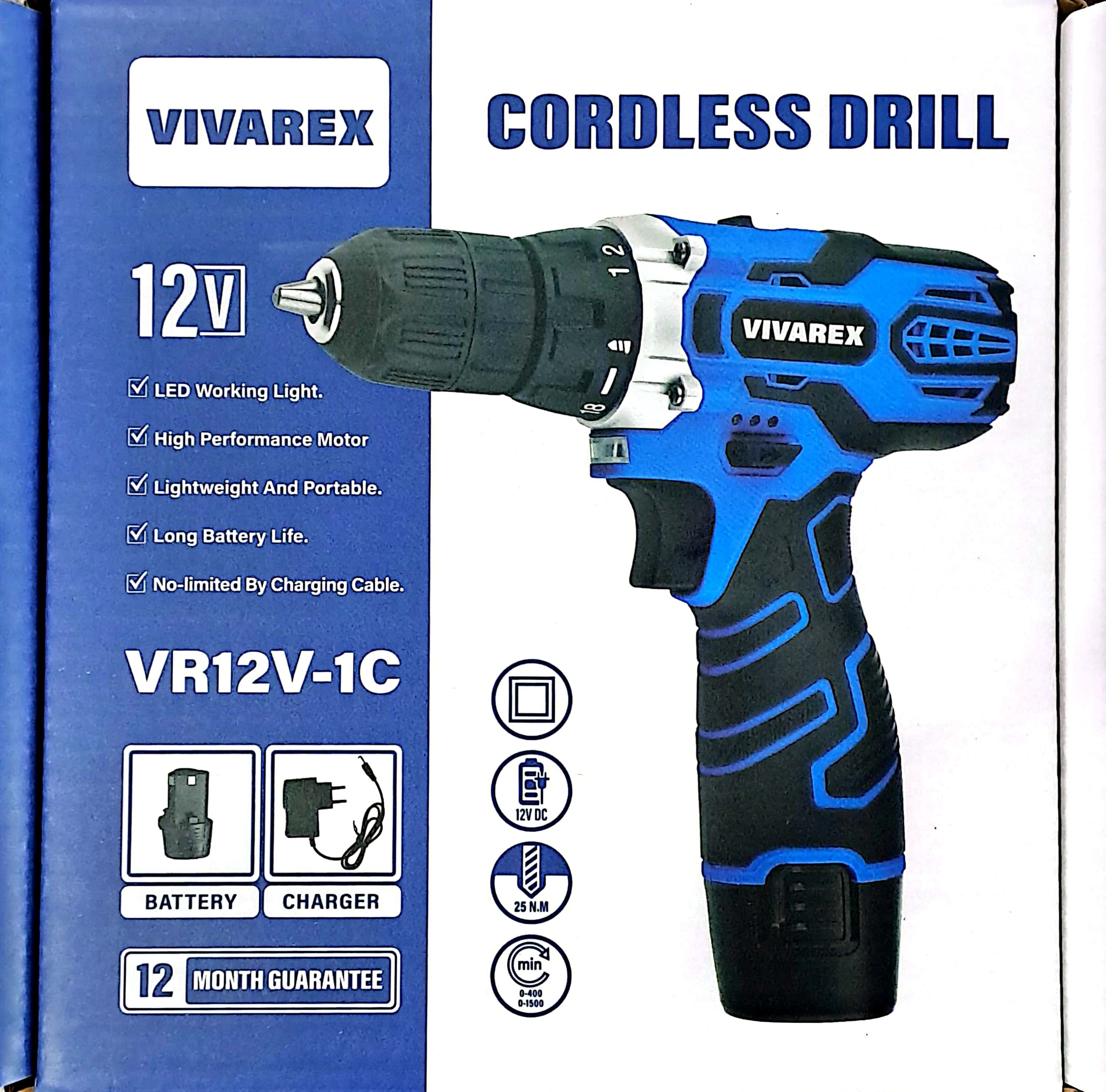 دریل پیچ گوشتی شارژی ویوارکس مدل VR12V-1C